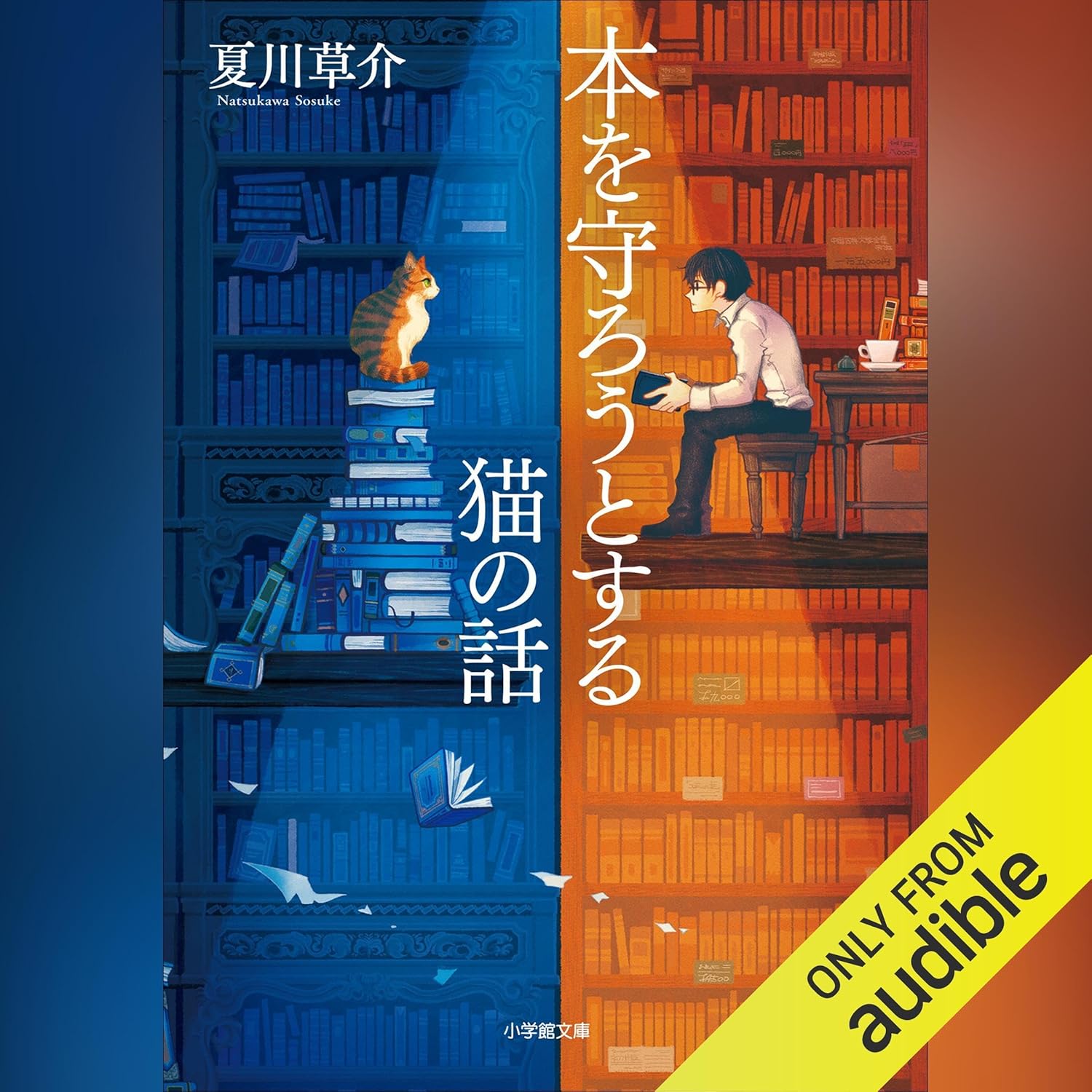 本を守ろうとする猫の話